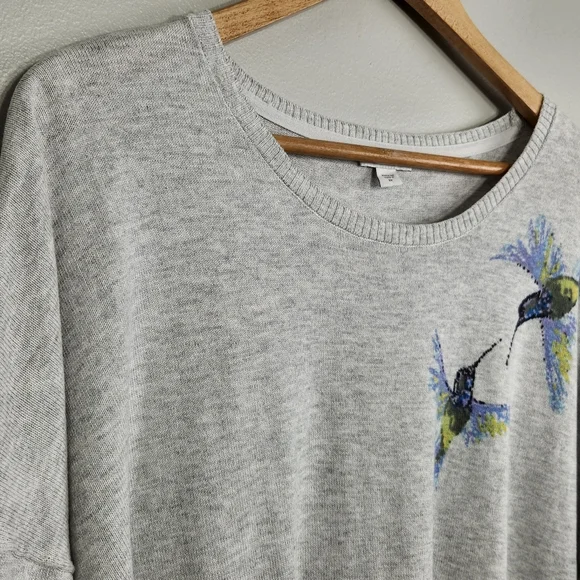 J. Jill Hummingbird Sweater Gray Size 2X Relaxed - Picture 4 of 10